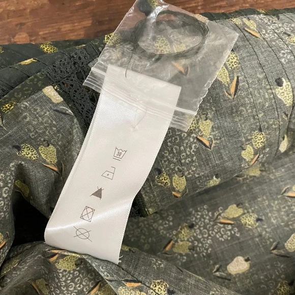 Anthropologie Farm Rio Military Cashew Crochet Shift Dress New! - Picture 9 of 10